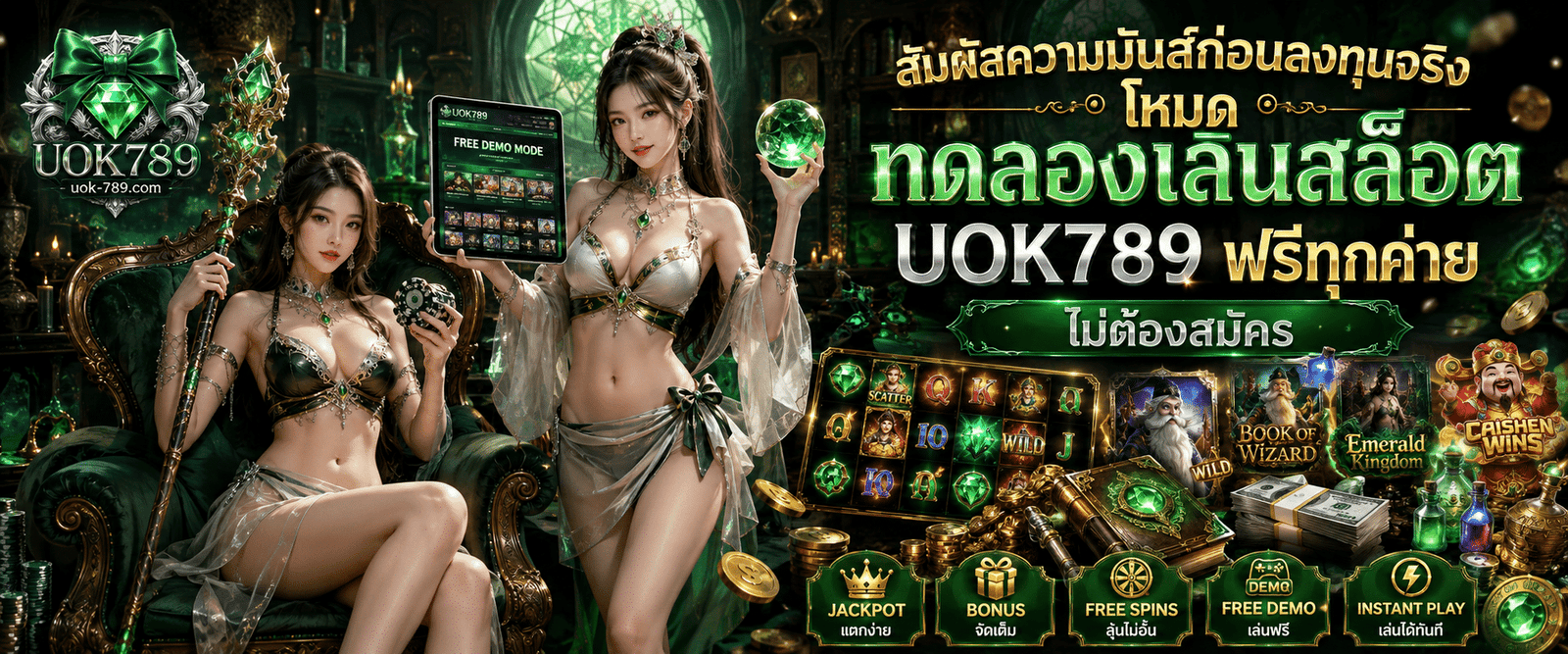 สัมผัสความมันส์ก่อนลงทุนจริง โหมด ทดลองเล่นสล็อต UOK789 ฟรีทุกค่าย ไม่ต้องสมัคร