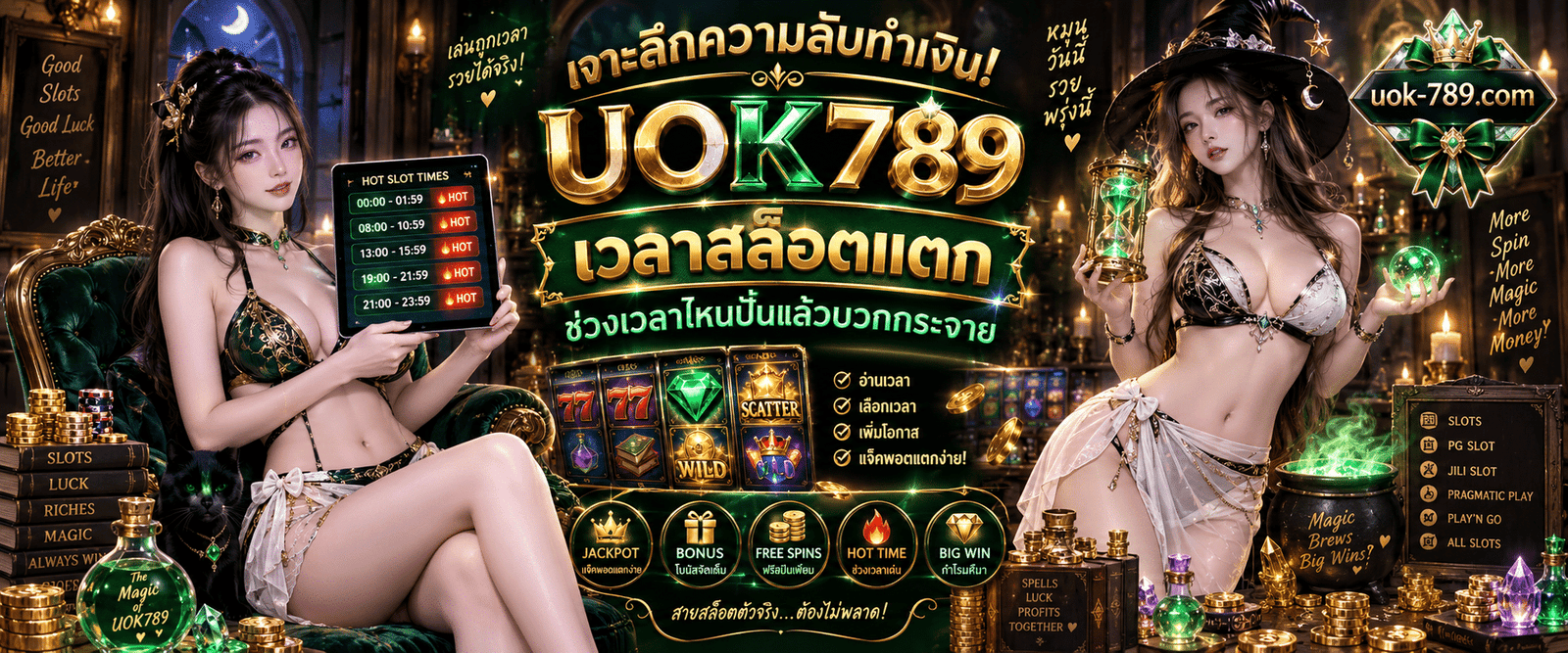 เจาะลึกความลับทำเงิน UOK789 เวลาสล็อตแตก ช่วงเวลาไหนปั่นแล้วบวกกระจาย